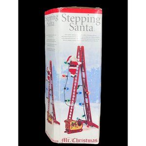 Mr Christmas Stepping Santa Climbing Ladder Lights plays 15 Carols Sleigh 2004